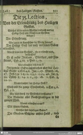 Die 35. Lection, Von der Erleuchtung des Heiligen Geistes