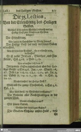 Die 35. Lection, Von der Erleuchtung des Heiligen Geistes