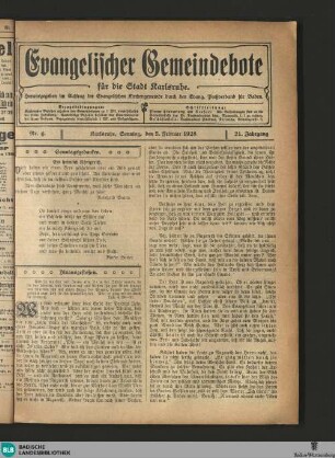 Evangelischer Gemeindebote Karlsruhe