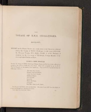 Report on the Human Crania and other bones of the Skeletons collected during the Voyage of H.M.S. Challenger, in the years 1873-1876. By William Turner, M.B., LL.D., F.R.SS. L. & E., Professor of Anatomy in the University of Edingburgh, Foreign Member of the Anthropological Society of Paris.