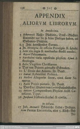 Appendix Aliorum Librorum