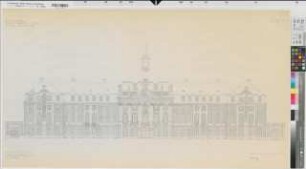Münster (Münster) Schloß Blatt 14 Vorderansicht 1956 1 : 100 66 x 127 kol. Pause Staatshochbauamt für die Universität Münster 12.014