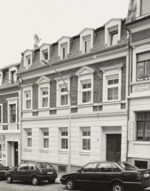 Mittweida, Wohnhaus : Mittweida, Wohnhaus, Poststraße 9, um 1895, Straßenansicht
