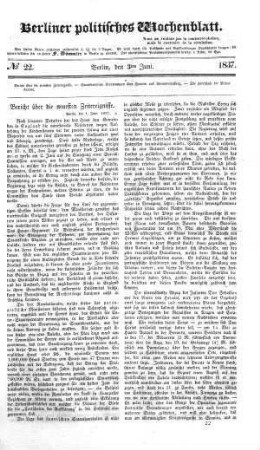 No 22, 3. Juni 1837