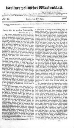 No 22, 3. Juni 1837