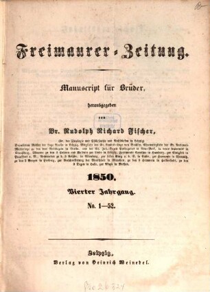 Freimaurer-Zeitung. 4. 1850