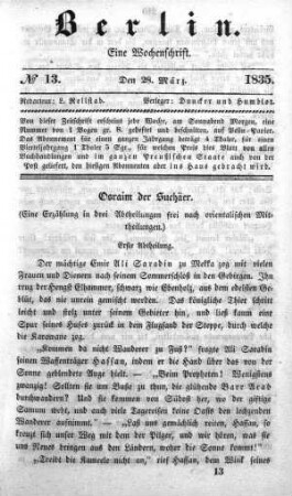 No. 13, 28. März 1835