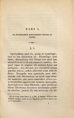 De Evangeliorum Apocryphorum origine et usu