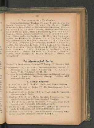 Frachtenausschuß Berlin