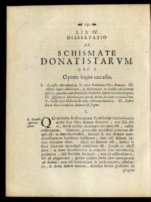 Lib. IV. Dissertatio De Schismate Donatistarum