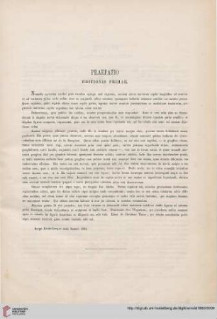 Praefatio (Editionis primae)