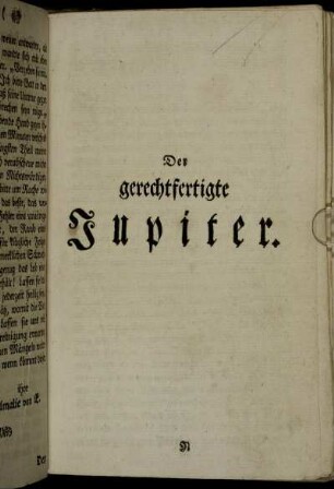 Der gerechtfertigte Jupiter.