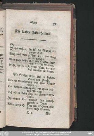 Die wahre Zufriedenheit.