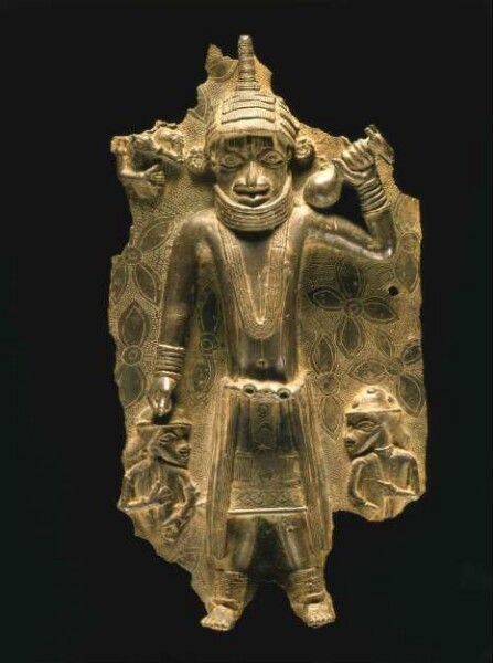 Emuru with ram-headed rattle