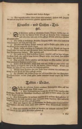 Krancken- und Leichen-Träger.