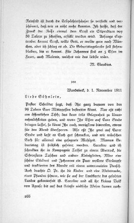 200 Wandsbeck, d. 1. November 1811