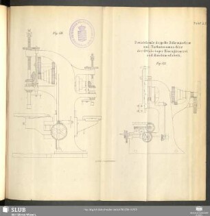 Freistehende doppelte Bohrmaschine und Nuthstossmaschine der Ottakringer Eisengiesserei und Maschinenfabrik