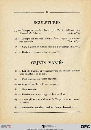 Objets Variès (Nr. 59-75)