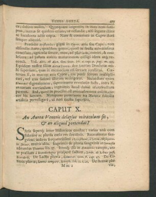 Caput X. An Aureae Veneris delapsus miraculum sit, & an aliquid portendat?