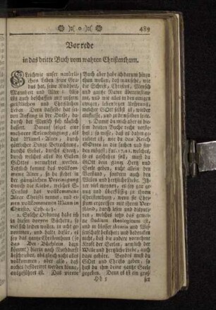 Vorrede in das dritte Buch vom wahren Christenthum.