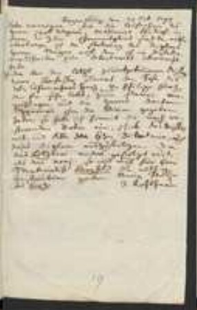 Brief von Johann Jacob Kohlhaas