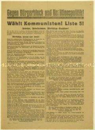 Aufruf der KPD zur sächsischen Landtagswahl 1929