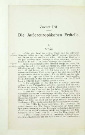 Zweiter Teil. Die Außereuropäischen Erdteile