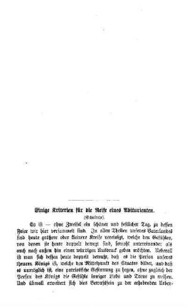 Einige Kriterien für die Reife eines Abiturienten : Schulrede
