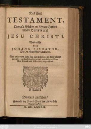 [2]: Das Neue Testament, Oder alle Bücher des Neuen Bundes unsers Herren Jesu Christi