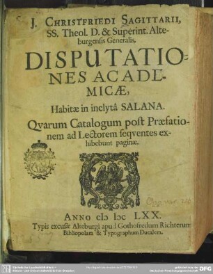 Disputationes academicae