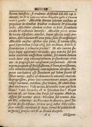 Thaumantiados thaumásia Sive Iridis Admiranda Sub Rationis accuratius examen revocata Eruditorumq[ue] ventilationi publicae in Alma Altdorffina Universitate exposita