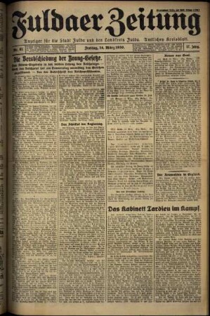Erste Ausgabe vom Freitag, den 14. März 1930.