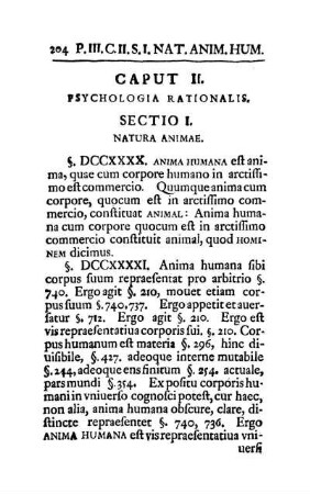 Caput II. Psychologia Rationalis.