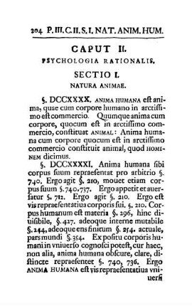 Caput II. Psychologia Rationalis.