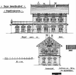 Kirchentellinsfurt: Empfangsgebäude Bahn und Giebelansicht