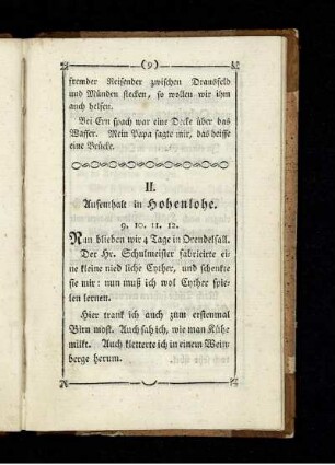 II. Aufenthalt in Hohenlohe