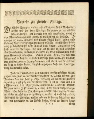 Vorrede zur zweyten Auflage