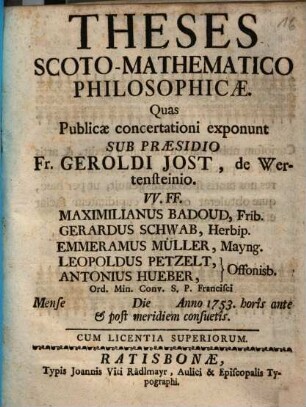 Theses Scoto-Mathematico Philosophicae
