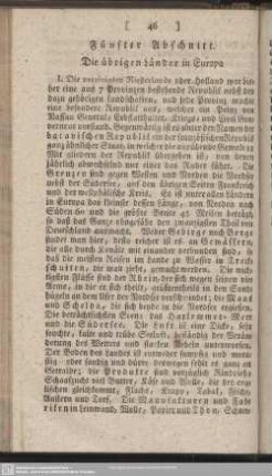 Fünfter [i.e. Vierter] Abschnitt. Die übrigen Länder in Europa