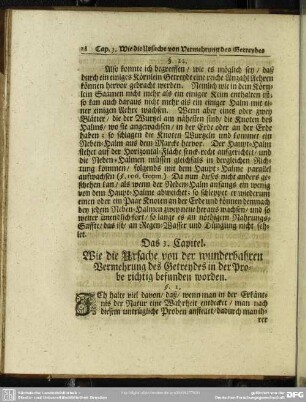Das 3. Capitel. Wie die Ursache von der wunderbahren Vermehrung des Getreydes in der Probe richtig befunden worden