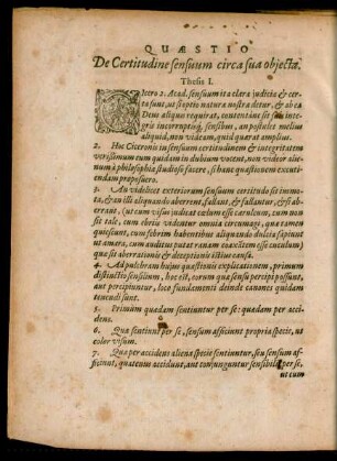 Quaestio De Certitudine sensuum circa sua obiecta.