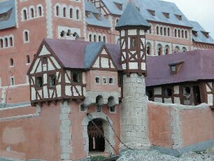 Ballenstedt - Burg Anhalt als Modell : Miniaturnachbau der Burg Anhalt. Aufgenommen in Ballenstedt