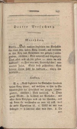 Dritte Versuchung.