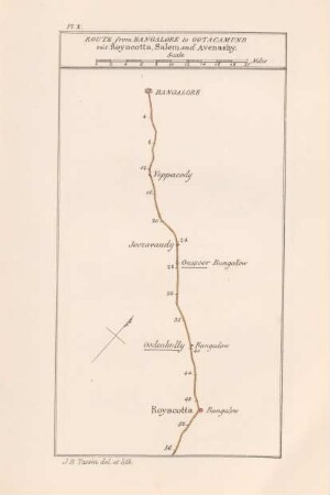 Pl. X Route from Bangalore to Ootacamund via Royacotta, Salem and Avenashy
