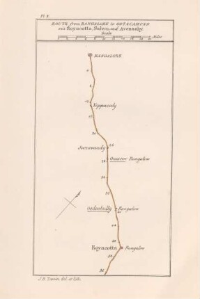 Pl. X Route from Bangalore to Ootacamund via Royacotta, Salem and Avenashy