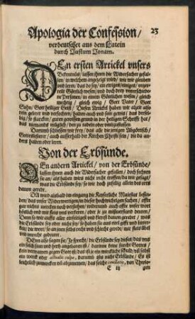 Von der Erbsünde.