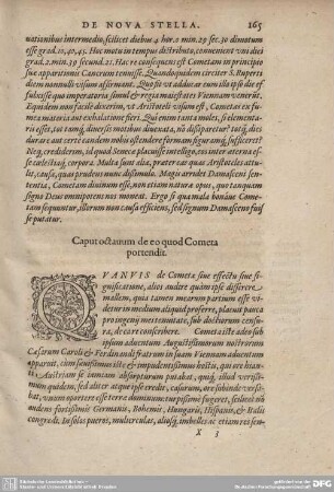 Caput octauum de eo quod Cometa portendit.