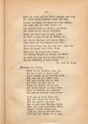 Weinen und Lachen.