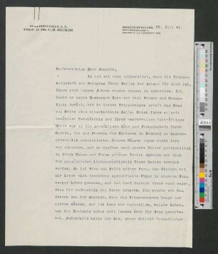 Brief an Werner von Melle