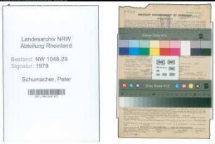 Entnazifizierung Peter Schumacher , geb. 29.11.1897 (Beamter)